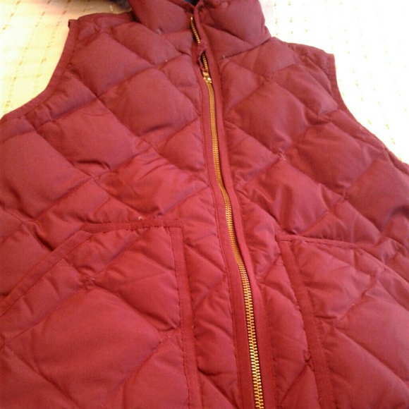 J. Crew Jackets & Blazers - J. Crew Burgandy puffer vest size XS